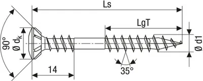 Produktbild von SPAX Fassadenschraube, 4,5 x 43 mm, 500 Stück, Fixiergewinde, Linsensenkkopf, T-STAR plus T20, 4CUT antik - 4547140450439