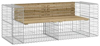 Obrázok produktu pre vidaXL Gabiónová záhradná lavička 184x71x65,5 cm Impregnovaná borovica