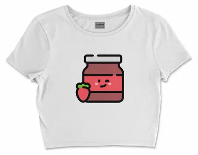 Immagine prodotto di Bona Basics, T-shirt crop basic stampato, donna, 100% cotone, bianco, casual