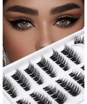 Produktbild von Künstliche Wimpern Cluster 7 Paar 12-15mm 3D Wispy Katzenauge Natur Look