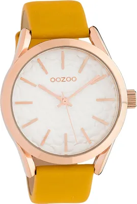 Produktbild von Oozoo Leder Damen Uhr Analog Quarzuhr Armband gelb Timepieces D2UOC10463