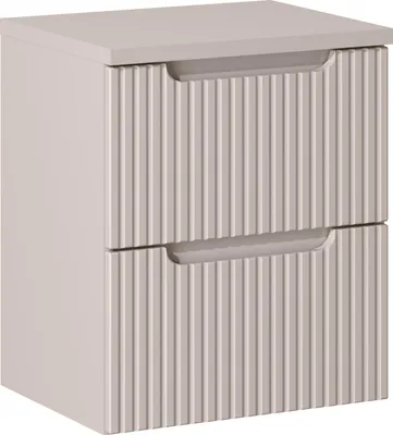 Produktbild von Badezimmerschrank 50 Cm Mit Matter Kaschmirplatte Und Gefrästen Schubladen