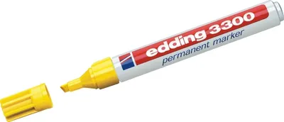 Produktbild von Permanentmarker edding 3300 gelb Packung mit 10 Stück