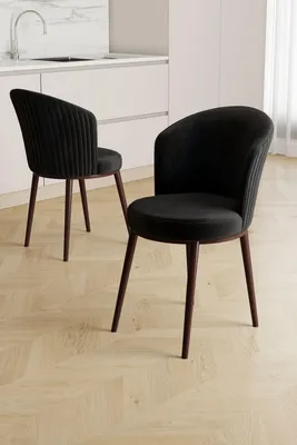 Produktbild von Skye Decor, Stuhlset (2 Stück) - Schwarz & Braun, 100% Metall, 49 cm Sitzhöhe
