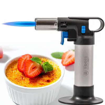 Produktbild von Flambierbrenner – Küchenbrenner mit Dauerflamme & Sicherheitsverschluss | Nachfüllbar mit Butangas | Bis 1300 °C | Ideal zum Karamellisieren, Flambier