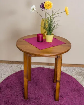 Produktbild von Moderner quadratischer Tisch aus Kiefernholz Eiche 70x70 cm einfache Montage