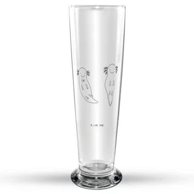 Produktbild von Mr. & Mrs. Panda Bierglas Axolotl Liebe - Transparent - Geschenk, Hochzeitstag, Freundin, Bier Glas, Trinkglas, für, Glasbierglas, Freund, Frauen, Glasbecher, Partner