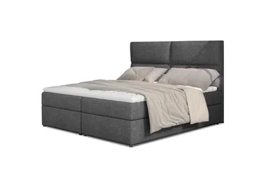 Obrázok produktu pre MOB, Manželská posteľ Boxspring 160 cm - Amebra (svetlosivá) (s matracmi a úl. priestorom)