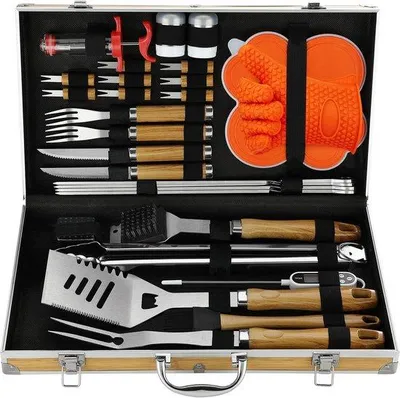 Produktbild von Famanu Grillset 30-teilig - Hochwertiges Grillzubehör für Outdoor und Camping
