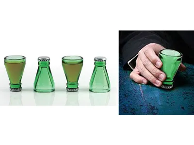 Produktbild von Barbuzzo 4 x Schnapsglas Flaschenhals Pinnchen Humpen Shotglas Party JGA 5 cl