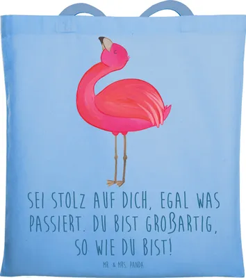 Produktbild von Mr. & Mrs. Panda Jutebeutel Mit Enttäuschungen umgehen Stolz - Sky Blue - Geschenk, Du bist großartig, Büchertasche, Tote Bag, dokumententasche, Trost, Inspiration