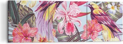 Produktbild von Bild auf Leinwand - Leinwandbild - Blume Vogel Sommer - 120x40cm - Wand Bild - Wanddeko - Leinwanddruck - Bilder - Kunstdruck - Wanddekoration - Leinwand bilder - Wandkunst - CA120x40-3485