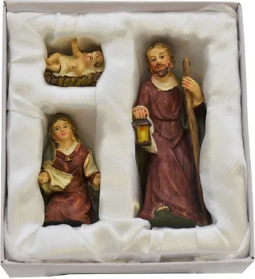 Produktbild von Krippenfiguren 3 teiliges Set Maria Josef Jesus Krippe Weihnachten