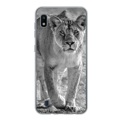 Produktbild von MuchoWow® Handyhülle Schutzhülle Hülle für Samsung Galaxy A10 Löwe - Schwarz - Weiß Silikon Softcase Handy Hülle - Schutzhülle