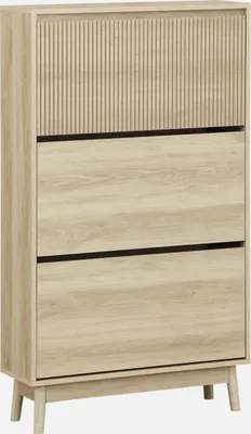 Produktbild von sweeek - Schuhschrank 3 Türen Naturholzdekor - Natur