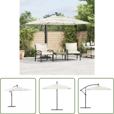 Immagine prodotto di The Living Store ombrellone con palo in acciaio bianco 246x246x230 cm