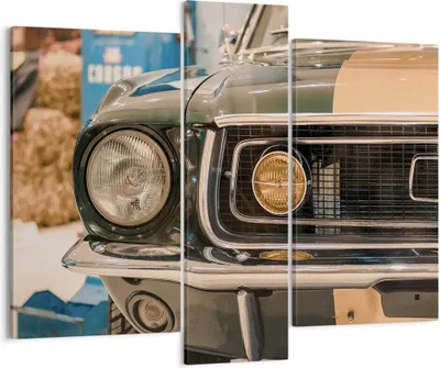 Produktbild von Bild auf Leinwand - Leinwandbild - 3 Teile - Abdeckung Ford Mustang - 95x80cm - Wand Bild - Wanddeko - Wandbilder - Leinwanddruck - Bilder - Wanddekoration - Leinwand bilder - Wandbild - CB95x80-4480