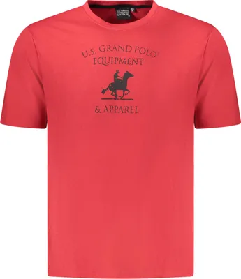 Immagine prodotto di T-shirt a manica corta da uomo di colore rosso con scollo rotondo e design con logo