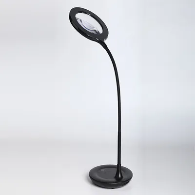 Obrázek produktu pro INF Bílá lampička s klipem na knihu: LED světlo na čtení s lupou Černá