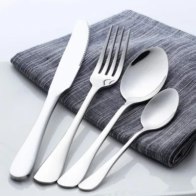 Besteckset 4-teilig Edelstahl Messer Gabel Löffel Teelöffel