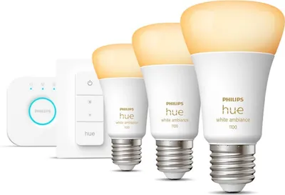 Produktbild von Philips Hue White ambience Starter-Kit E27 weiß 0MB