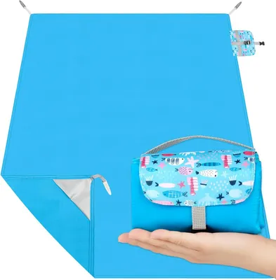 Imagen del producto de Manta de picnic plegable, resistente al agua, de 200x150 cm, ideal para camping y playa