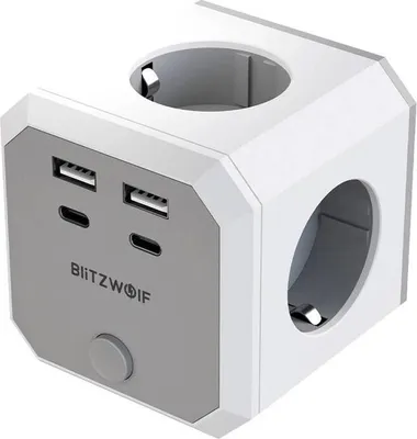 Zdjęcie produktu dla Kostka Zasilająca Blitzwolf Bw-Ec2 8-In-1 (4Xac / 2 X Usb-A / 2 X Usb-C)