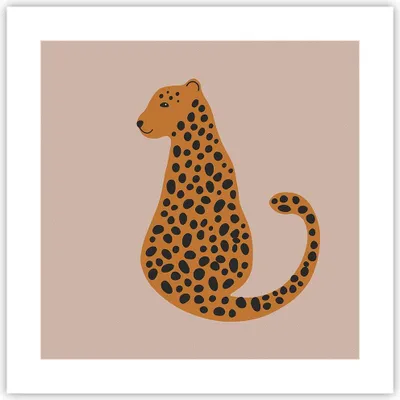 Produktbild von Poster - Poster ohne Rahmen - Panther Grafik Leopard - 40x40 cm - Wand Bild - Wanddeko - Wandbilder - Kunstposter - Wandposter - Bilder - Kunstdruck - Wanddekoration - Wandbild - P2XAC40x40-4893