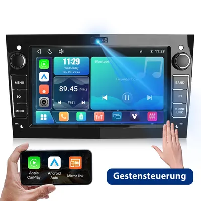 Image de Autoradio 7 Pouces Linux pour Opel Corsa D / Astra H avec CarPlay & Android Auto – Sans fil, Bluetooth, Noir Piano