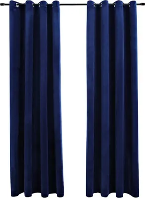 Obrázek produktu pro vidaXL Zatemňovací závěsy s očky 2 ks Velvet Dark Blue 140x225cm