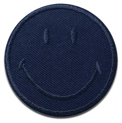 Produktbild von Mono-Quick Smiley Blau - Aufnäher, Bügelbild, Aufbügler, Applikationen, Patches, Flicken, zum aufbügeln, Größe: 5 x 5 cm