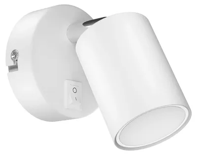 Image de ledscom.de : Spot mural WAIKA avec interrupteur, finition blanche mate + lampe LED GU10, lumière blanc chaud, variateur 3 niveaux : jusqu'à 500lm par lampe