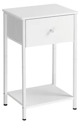 Produktbild von Beistelltisch mit Stoffschublade – Nachttisch – Platzsparend – 28 x 38 x 61 cm