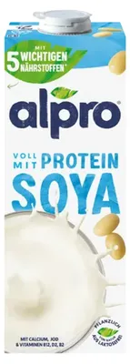 Produktbild von Alpro Soy Drink Original, Sojagetränk, 1 l, Soja, 1 Stück(e), Gluten, Milchzucker, Soy base (water, peeled soybeans (8%)), sugar, acidity regulators (potassium phosphates), calcium...