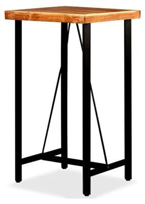 Produktbild von Industrieller Stehtisch aus Akazienholz und Stahl | 60x60x107 cm | Bar-Tisch für Küche und Esszimmer