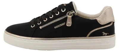 Produktbild von Mustang Damen Sneaker perforiert Reißverschluss Retro 26M0032006, Größe:42 EU, Farbe:Schwarz