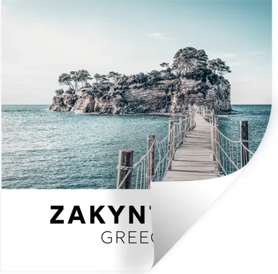 Produktbild von MuchoWow® Wandtattoo Wandsticker Wandaufkleber Griechenland - Zakynthos - Meer 100x100 cm Selbstklebend und Repositionierbar - Wierderverwendbar - Selbstklebend