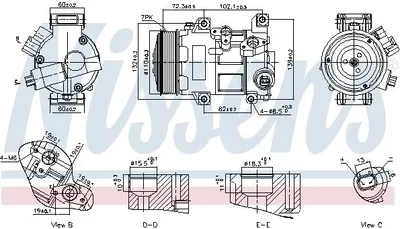 Produktbild von NISSENS 89516 5SE12C Klimaanlage Klimakompressor PAG 46 R134a für TOYOTA AURIS (NRE15, ZZE15, ADE15, ZRE15, NDE15) AVENSIS Station Wagon RAV 4 III