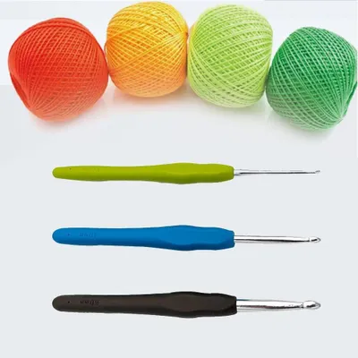 Produktbild von Häkelnadeln Set von 3 Stück - Aluminium Stricknadeln zum Stricken und Häkeln