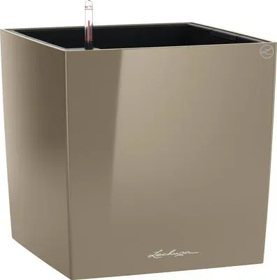 Obrázok produktu pre LECHUZA CUBE 50, Kvetináč, Voľne stojace, Polypropylén (PP), Taupe, Vnútorný, Čierna
