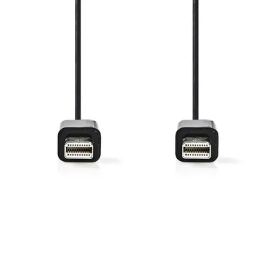 Produktbild von Nedis Mini Displayport-Kabel - DisplayPort 1.2 - Mini DisplayPort Stecker - Mini DisplayPort Stecker - 21.6 Gbps - Vernickelt - 1.00 m - Rund - PVC - Schwarz - Plastikbeutel