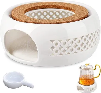 Imagen del producto de Calentador de té de cerámica: recipiente para tetera, con función de calentamiento y almacenamiento
