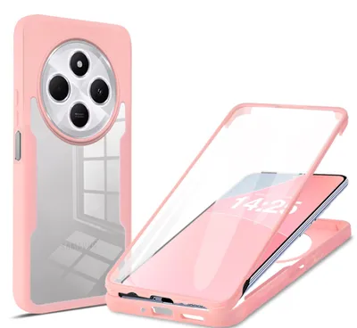 Produktbild von 360 Grad Rundum Schutz Handyhülle für Xiaomi Redmi 14C Full Cover Vollschutz Case Farbe: Rose