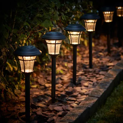 Produktbild von Lights4fun 6er Set LED Solarleuchten – Warmweiße Gartenleuchten für Außen – Solarbetriebene Deko-Lampen für Garten, Terrasse & Balkon