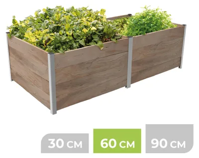 Produktbild von BioGreen 2m² Hochbeet ErnteMAXX in Rechteckform erhältlich in 3 Höhen - Aus regionalem Holz - Hochwertige Alu-Profile - Einfacher Aufbau