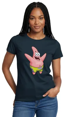 Produktbild von Spreadshirt Spongebob Schwammkopf Patrick Star Design Frauen T-Shirt, M, Navy