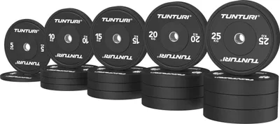 Produktbild von Tunturi Platinum Bumperplatten - Hantelgewichte - Hantelscheiben - Set 290kg - Schwarz