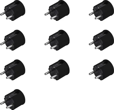 Produktbild von Meister Schutzkontakt-Stecker 10 Stück Kunststoff schwarz 250 V 16 A Max. Kabelquerschnitt 2,5 mm²