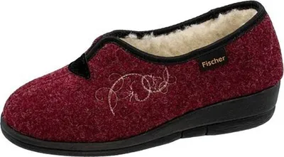Produktbild von Fischer Markenschuhe Hausschuhe dunkelrot in Gr. 40