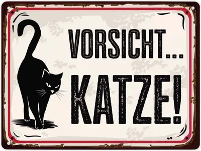 Produktbild von Vorsicht Katze Metallschild XL in 21x28 cm